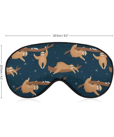 Sloth Play in Winter Sleep Mask - Adjustable Eye Cover for Sleeping and Travel - Blocks Light for Night or Nap - Men Women - Buy Online on GoSupps.com