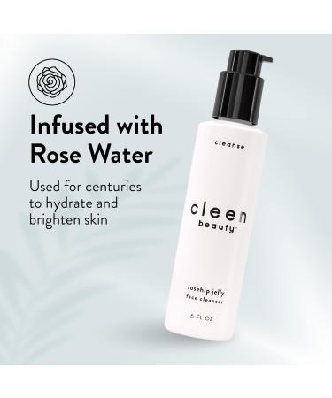 Cleen Beauty Rosehip Jelly Face Cleanser - Gentle Paraben-Free Wash with Rosehip Oil & Rose Water for Women (6 fl. oz - Buy Online on GoSupps.com