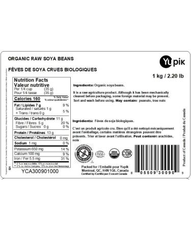 Yupik Organic SOYA Beans Non-GMO Vegan Gluten-Free 1Kg 1 kg (Pack of 1) - Buy Online on GoSupps.com