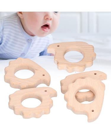 5Pcs Baby Teething Toy - Wooden Hedgehog Pendant | Beech Wood Animal Shape for Handmade Necklaces & Bracelets - Buy Online on GoSupps.com