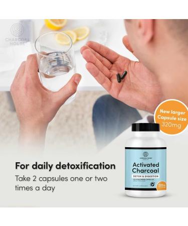Charcoal House Activated Charcoal Capsules for Adults | Natural Vegan Non-GMO & Gluten Free | USP Charcoal Pills for Stomach Cleanse Healthy Digestion Gas & Nausea | USP Medical Grade | 125 ct. - Buy Online on GoSupps.com