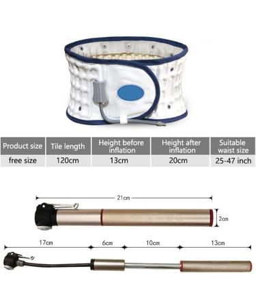 Alkani Adjustable Lumbar Support Belt with Pillow Pad - Back Pain Relief & Air Massage for Lower Back (White) - Buy Online on GoSupps.com