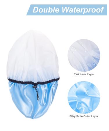 Auban Adjustable Extra Large Shower Cap for Women - Reusable Waterproof Hair Cap in 3 Colors - Buy Online on GoSupps.com