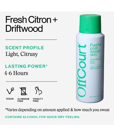 OffCourt Natural Body Spray Bundle - Prebiotic Deodorizing Men's and Women's Body Spray - Aluminum-Free Deodorant - Citrus and Sandalwood Scent - 3.4 oz (Pack of 2) - Buy Online on GoSupps.com