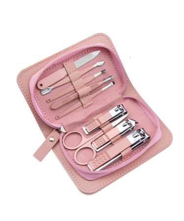 ZSLBMD Stainless Steel Manicure Set Beauty Tools Nail Clippers Nail Clippers Manicure 13*8.3CM Roze