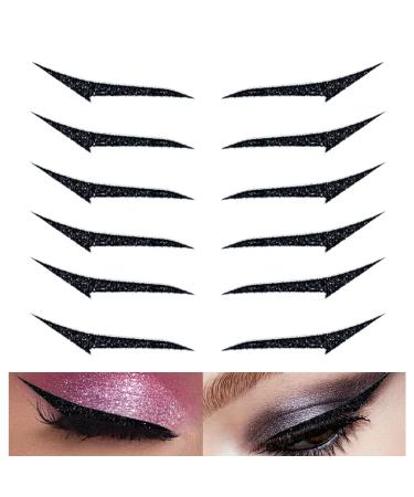 Zeaybsr Eyeliner sticker 6 pairs of black thin eyeliner stickers reusable eyeliner stickers easy to attach and remove (GT2204)