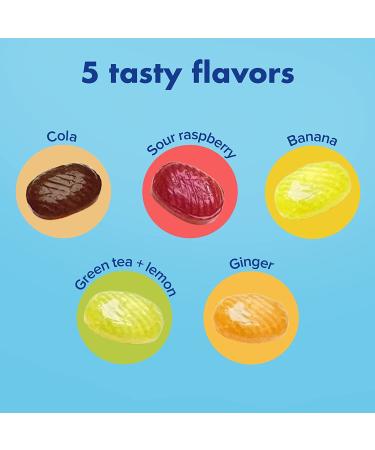 Queasy Drops 63 Pack for Nausea Relief | Chemo, Motion Sickness, Hangover | Drug-Free & Gluten-Free | 5 Flavors - Green Tea, Ginger, Raspberry, Banana, Cola - Buy Online on GoSupps.com