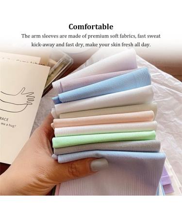tuwiwol 1 Pair UV Protection Cooling Ice Silk Arm Sleeves Fitness Body Building Sun Sleeve Sunscreen Running Cycling Golfing White green gradient - Buy Online on GoSupps.com