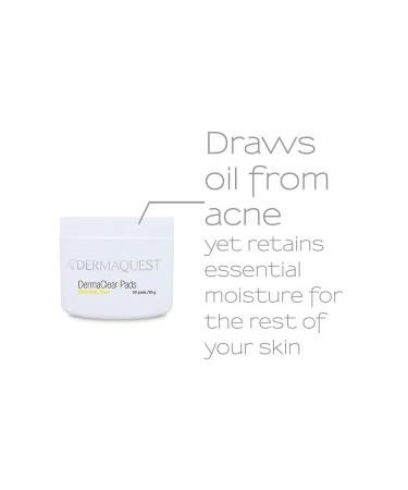 DermaQuest DermaClear Pads - Salicylic Acid Acne Treatment for Adults & Teens - 50 Acne Wipes for Face, Neck, Chest & Back - Buy Online on GoSupps.com