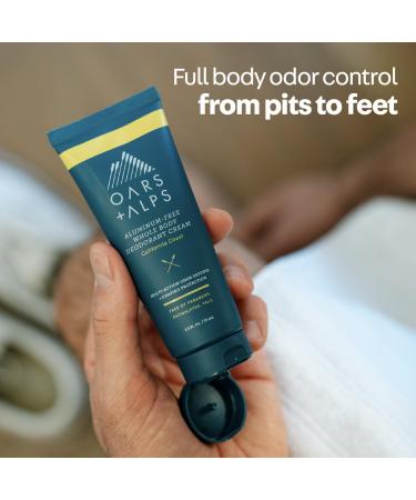 Oars + Alps Whole Body Deodorant Cream For Men - Multi-Action Odor Defense - Aluminum Free Baking Soda Free Anti-Chafe - 2.5 Ounce Tube - California Coast - Buy Online on GoSupps.com
