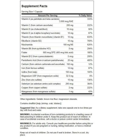 Swanson Daily Men's Women's Multivitamin Multimineral Health Supplement - 250 Capsules - Buy Online on GoSupps.com