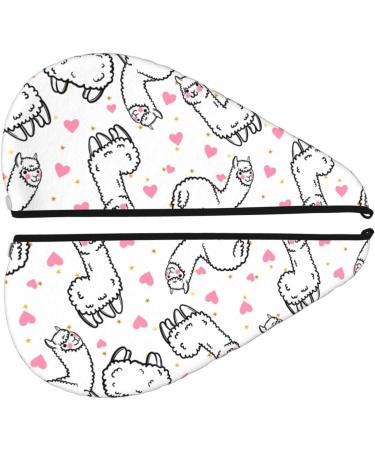 Alpacas & Hearts Microfiber Hair Towel | Soft Super Absorbent Coral Velvet Wrap for Long Curly & Thick Hair - Buy Online on GoSupps.com