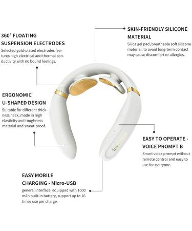 SKG K6 Cordless Electric Neck Massager with Heat | 4 Modes 15 Levels | Deep Tissue Trigger Point Massage for Home, Office, Car | White - Buy Online on GoSupps.com