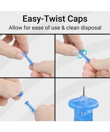 Vive Easy-Twist Lancets for Diabetes - 300 Count 30 Gauge Single Use Finger Pricker for Glucose Monitoring - Safe & Disposable Testing Needles - Buy Online on GoSupps.com