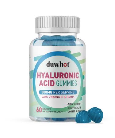 duwhot Hyaluronic Acid Gummies Hyaluronic Acid Supplements with Vitamin C & Biotin 5000mcg for Skin Hair Nails Health Joints Supplements for Women & Men Low Sugar Vegan Non-GMO 60 Counts