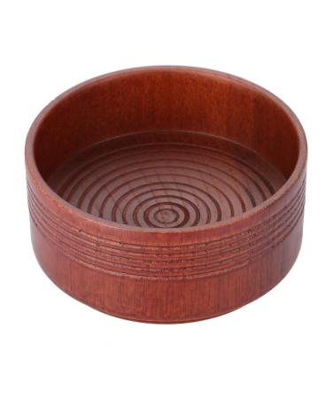Saluaqui shaving soap peel made of oak prevents slipping transforms soap into creamy foam with tree pattern wooden shaving bowl groove structure for comfortable hold