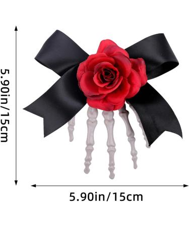 Halloween Skeleton Claws Hair Clips Funny Halloween Hair Clip Skull Skeleton Hands Bones Hand Hair Clip - Skull Skeleton Hands Bone Hair Clip with Flower Skull Hand Clips for dic red - Buy Online on GoSupps.com