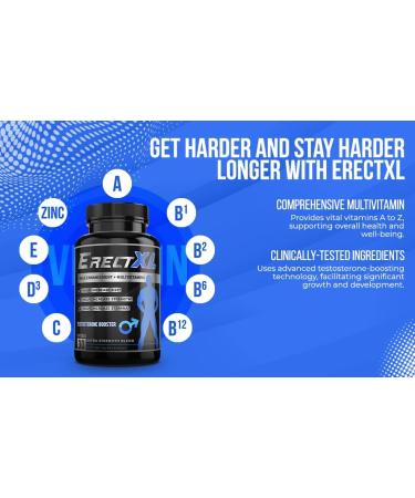 ErectXL Male Performance + MULTIVITAMIN Increase Size Strength Stamina | Nitric Oxide & Testosterone Enhancer w/Ginseng & MacaRoot +19 Fast Acting Natural Ingredients - Buy Online on GoSupps.com