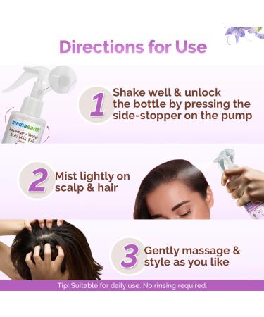 Mamaearth Rosemary Water Anti-Hair Fall Spray with 100% Pure Rosemary Water & Methi Dana 200ml | Stronger Denser Hair | 24Hr Frizz Control | Folligen ANA Lupe Fision Aquashield | Shiny Smooth Hair - Buy Online on GoSupps.com