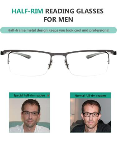 Eyekepper 3 Pack Plastic Half Frame Reading Glasses for Men & Women - Gunmetal +1.75 | Stylish & Comfortable - Buy Online on GoSupps.com