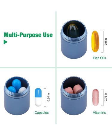 Opret Metal Pocket Pill Box Keychain | Waterproof Daily Pill Holder for Men and Women | Portable Pill Case for Travel | 3 Compartment Pill Container (Blue) - Buy Online on GoSupps.com