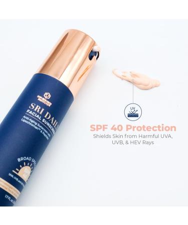 SRI Daily Facial Sunscreen SPF 40 - Anti-Aging Lipochroman & Peptides Weightless Transparent Zinc Oxide - Universal Tint 1.7 OZ - Shop Internationally - Buy Online on GoSupps.com