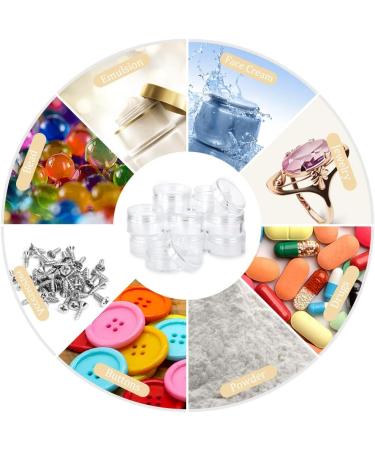 Flintronic Plastic Cosmetic Jar*64 Transparent & Visible Sample Container Jar Screw Cap Bottle with Sticker & Small Spoon Suitable for Cosmetic/cream/gel/paste/beads/mineral Items(Transparent) 64pcs Transparent - Buy Online on GoSupps.com