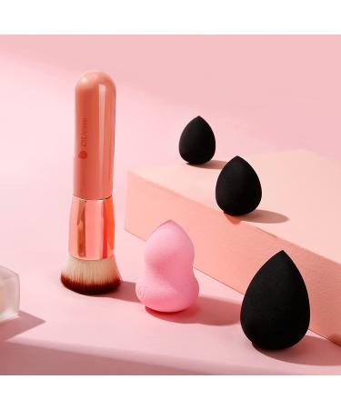 DUCare Flat Top Kabuki Foundation Brush with 4+1 Makeup Sponges Set - Professional Synthetic Blending Tool for Liquid and Powder Makeup - Buy Online on GoSupps.com