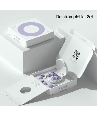 Loop Quiet Earplugs for Sleeping - Soft Reusable Silicone Hearing Protection with 8 Attachments (XS/M/L) - SNR 24DB & NRR 14 - Perfect for Travel & Concentration - Violet - Buy Online on GoSupps.com