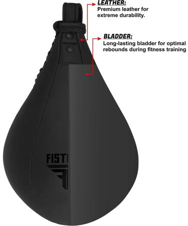 FISTRAGE Speed Ball Boxing Leather MMA Muay Thai Training Punching Dodge Striking Bag Kit - Black - Buy Online on GoSupps.com