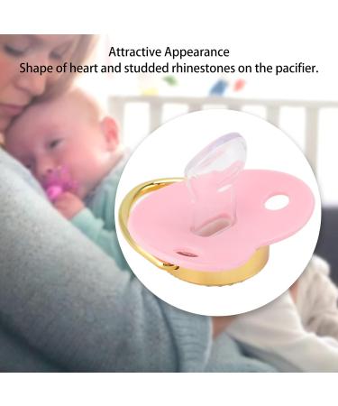 Personalized Heart-Shaped Baby Schnuller - Shiny Pink Glitter Crystal Pacifier for Girls | Luxurious Newborn Gift - Buy Online on GoSupps.com