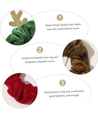 minkissy Christmas Hair Rope Hair Bungee Scrunchie with Ribbon Stretchy Spiral Hair Accessory Antler Hair Band Christmas Rubber Band Bobbles Ponytail Holder Decorative Rubber Band Fabric - Buy Online on GoSupps.com