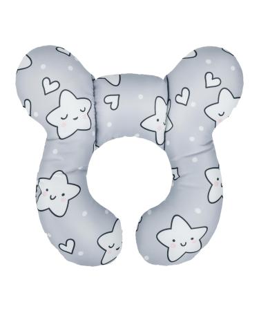 Baby Car Seat Travel Neck Pillow Infant Head Neck Support Cushion Newborn Cute Cartoon Car Sleeping Pillow Neck Rest Pillow Soft U-shaped Head Neck Protector Pillow for Pushchair Stroller Car Seat Five-pointed Star