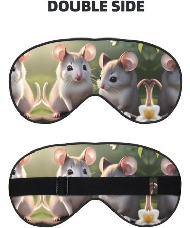 Mouse in Love Eye Mask - Soft Adjustable Sleep Mask for Men & Women | Comfortable Black Nighttime Eye Cover - Buy Online on GoSupps.com