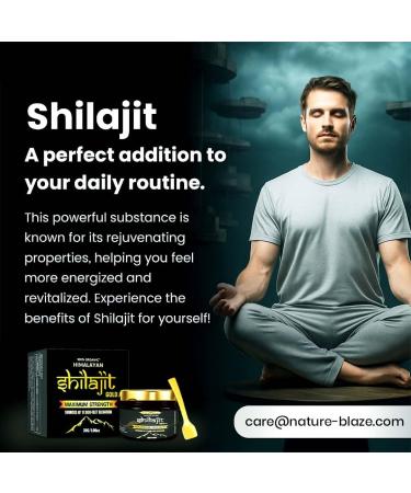 Nature Blaze Pure Organic Himalayan Shilajit Resin for Men & Women (30Gm / 1.0 Ounce) - Buy Online on GoSupps.com