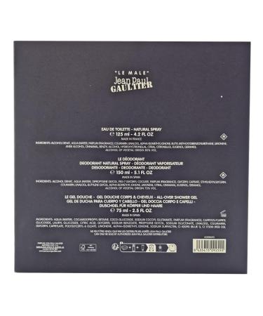 Jean Paul Gaultier Le Male for Men - 3 Pc Gift Set 4.2oz EDT Spray 2.5oz Shower Gel 5.1oz Deodorant Spray - Buy Online on GoSupps.com