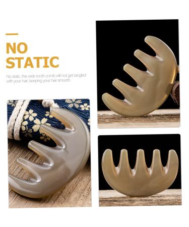 Tovinanna F nfahn Massagekamm - Broad Tooth Hair Comb & Gua Sha Tool for Scalp Massage | 8.5x5.5cm | Acupuncture Point Massage Comb - Buy Online on GoSupps.com
