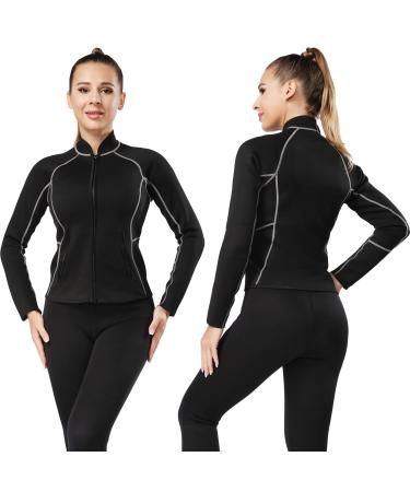Healadote Wetsuit Top for Women 2mm Neoprene Wet Suit Jacket Long Sleeves Keep Warm for Swimming Surfing Diving XX-Large