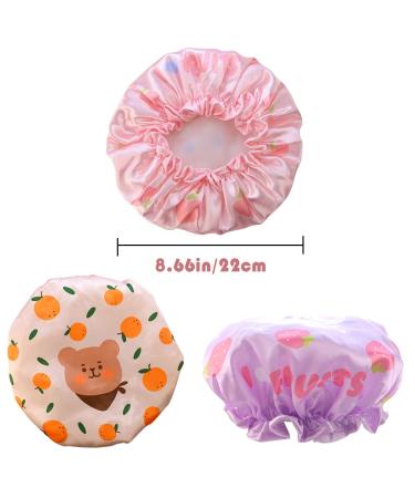 TCOTBE 3 Pcs Kids Shower Caps - Rabbit Prints, Double Layers, Reusable PEVA Bath Hats for Boys and Girls - Buy Online on GoSupps.com