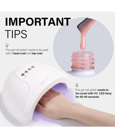 AILLSA Nude Gel Polish - Light Rose Pink Skin Color Sheer Nail Polish 15ml - Buy Online on GoSupps.com