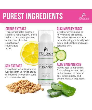 Vibriance Ultra-Gentle Face Cleanser & Makeup Remover | Sulfate & Paraben-Free | 5.1 fl oz - Buy Online on GoSupps.com