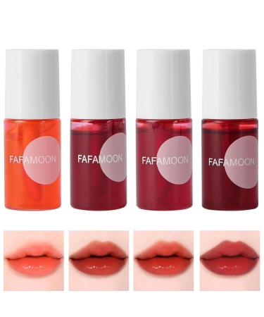 AOOWU Mini Liquid Lipstick 4 Colors Lip Stain Cheek Tint Set 2in1 Versatile Lips and Cheek Tint Moisturizing and Long Lasting Waterproof Makeup