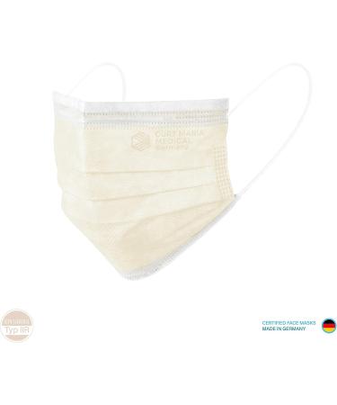 Buy Curt Maria Medical Type IIR Masks - EN 14683 Certified Disposable Mouth Protection | Made in Germany | Beige/Champagne Sand - International Shipping - Buy Online on GoSupps.com
