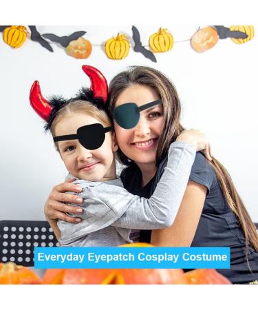 2 Pack AMZVIO Adjustable 3D Eye Patches for Adults & Kids | Soft Amblyopia & Lazy Eye Covers in Black & Blue - Buy Online on GoSupps.com