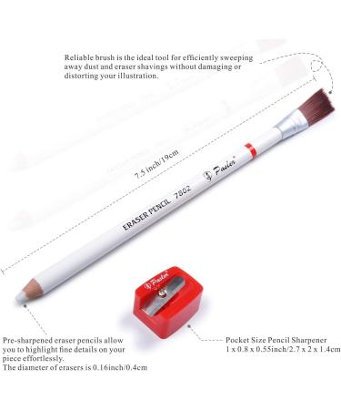 4-Pack Pasler Eraser Pencils 7802 Perfection Detail Eraser with Brush & Sharpener - Ideal for Sketches and Colored Illustrations - Buy Online on GoSupps.com