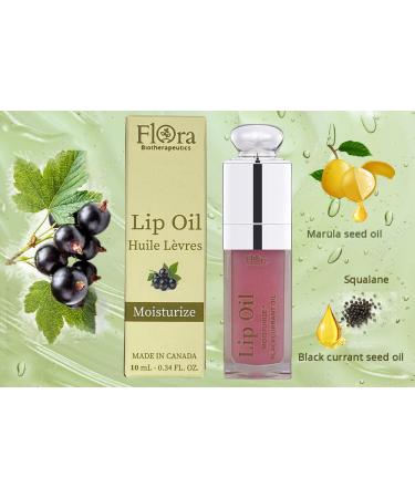 FLORA Black Currant Lip Oil | Organic & Plant-Based Moisturizer | 10ml | Made in Canada | International Shipping Available - Buy Online on GoSupps.com