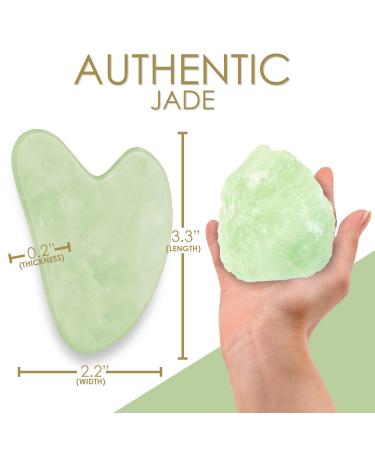 Radiant Harmony Jade Roller & Gua Sha Set - Face Massage Tools for Skin Care - Easy-to-Use Facial Tools in Luxury Box with Guide - Light Jade Roller - Buy Online on GoSupps.com