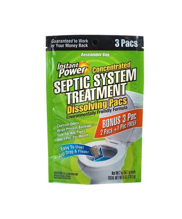 Instant Power Septic System Treatment Dissolving Pacs 3 Pacs