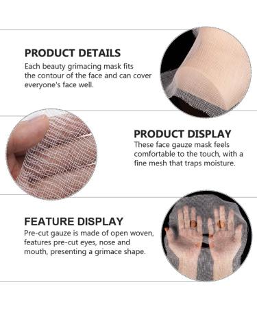 POPETPOP 100pcs Pre-Cut Gauze Facial Masks - Skin Fiber Paper Face Covers for Spa & Beauty - Buy Online on GoSupps.com