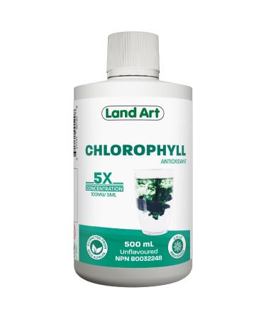 Liquid Chlorophyll Unflavoured 5X Concentrated 500ml Cold Extracted from Non-GMO Alfalfa - Detox - Alkaline - Natural Body Deodorant Antioxidant - Made in Canada